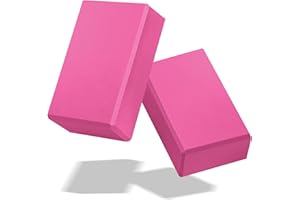 Biguphate Yoga Blocks 2 Pack, EVA Foam Yoga Block Supportive Latex-Free, Non-Slip Exercise Blocks, Yoga Accessories for Pilates, Meditation, Balance, Stretching and Deep Poses