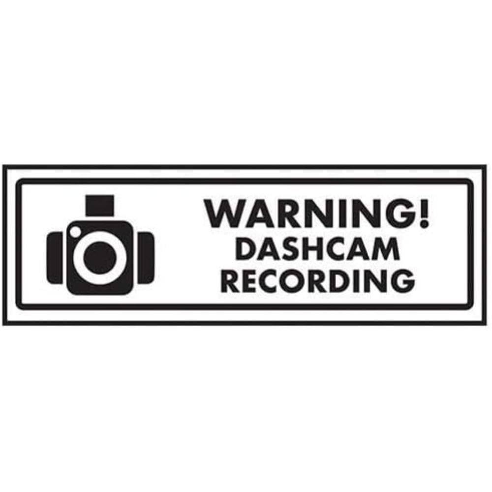 V Safety Warning! Dashcam Recording Sign - 300mm x 100mm - Window Sticker