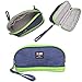 Room Saving Makeup Pouch Cosmetic Bag for Purse Fits Longest Makeup Brushes, Toiletries and Skincare Travel Organizer Kit, Pencil Pen Case Water Resistant, Blue