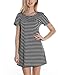 Timeson Women's Basic Round Neck Short Sleeve Striped Loose T-shirt Dress