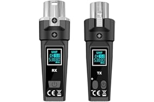 Vernijtrdy UHF Wireless Microphone Converter Adapter XLR Transmitter and Receiver Wireless Microphone Transmitter for Dynamic