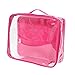 Medium Clear Travel Packing Cube/See-Through Clothes Organizer for Carry on & Checked Suitcase, RV or Camping/Transparent Storage Cell/Doll Storage/Game Day Stadium Approved (Pink)