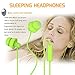 MAXROCK (TM Total Soft Silicon Headphones with Mic Sleep Travel Choice for Cellphones Tablets and 3.5mm Jack (Green)
