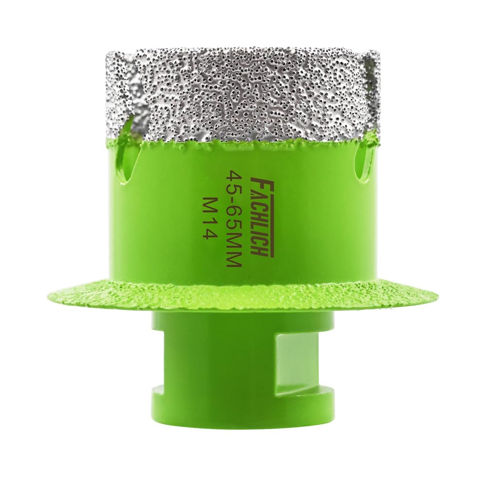 FACHLICH Tile Hole Saw 45MM - Diamond Core Drill Bit Porcelain M14 Thread Sink Washbasin Drain Hole Opener for Marble Ceramic Tile Granite