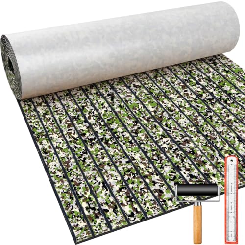 Duraaamo Boat Flooring EVA Foam 157"/ 118" x 47" Boat Decking Non Slip Marine Self Adhesive Carpet with Roller Ruler for Kayak Yacht Motorboat (Camo Jungle,118" X 47",Stripes) at Amazon