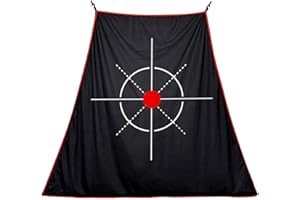 Doubleriver Golf Target Cloth - Heavy Duty Impact Screen for Golf Nets, Indoor/Outdoor Practice Hitting Training Aid with S-Hooks