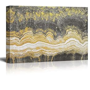Canvas Wall Art - Abstract Golden Texture - Giclee Print Gallery Wrap Modern Home Art Ready to Hang - 12x18 inches