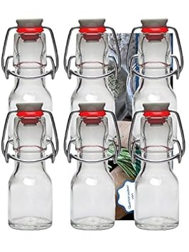 10er Set Bügelflaschen Bügelflasche Glasflaschen 50ml ' Etiketten ' mit Bügelverschluss Bügelflasche Bügelflaschen zum Selbst