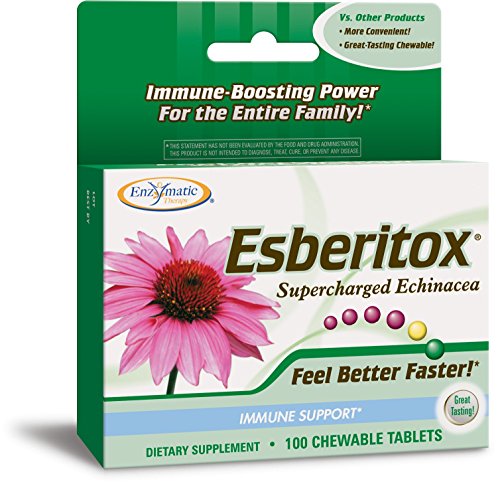 Enzymatic Therapy Esberitox Chewable Tablets, supercharged echinacea, great-tasting, 100 chewable tablets