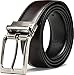 Genuine Leather Belt Single Prong Rotated Buckle Adjustable Dress Belt for Men