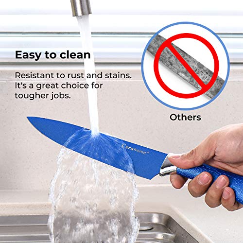 Kitchen Knives Blue Kitchen Knife Set, Sharp Chef Knives Set Come with