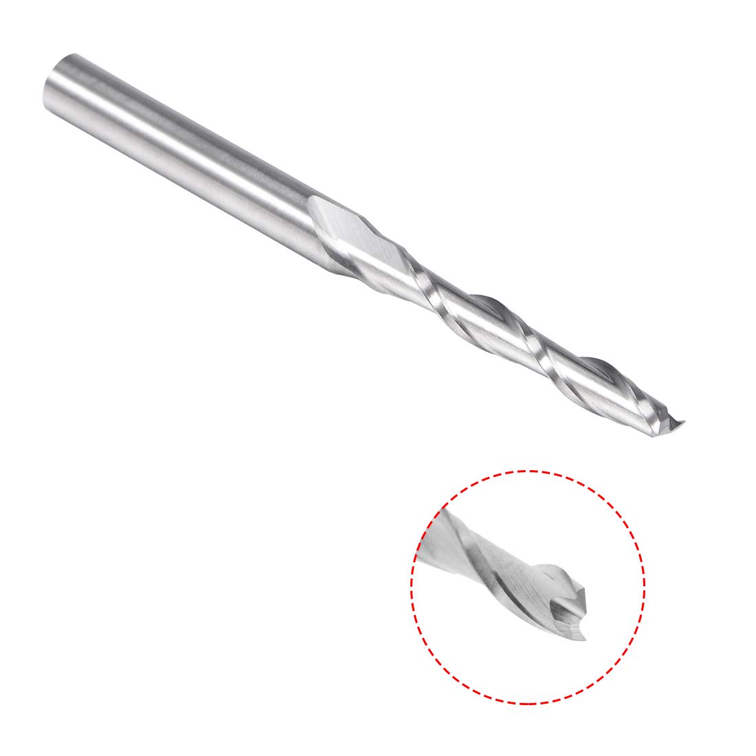 sourcingmap 5PCS 1/8" Shank 2.5mm x 17mm Carbide End Mill CNC Router Bits 2 Flute Milling Bit for Acrylic PVC MDF Wood - Image 3