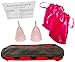 ECCOCLEAN Menstrual Cup 1 Small, 1 Large Period Cup, Organic Antibacterial Bamboo Fiber Starter Pack Maxi Pad With Bag, Reusable and Eco-friendly