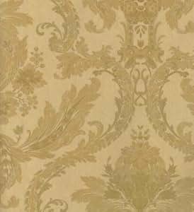 Golden Yellow Elegant Damask Wallpaper - - Amazon.com