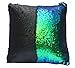 Reversible Sequins Mermaid Pillow Cases 4040cm Multi Green and Black