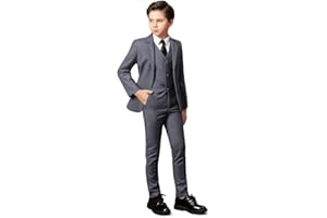 Boihedy Boys Suits for Kids Formal 5 Piece Dress Suit Set Complete Outfit