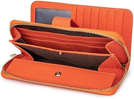 長財布 牛革 財布 レディース 大容量 ブランドさいふ 二つ折り スマホ入れ Box型小銭入れ 2in1仕様 高級感あり おしゃれ ハンドストラップ付き