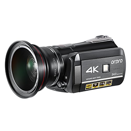 Ordro camcorder 4k 60fps ultra hd 30x zoom digital video camera w…