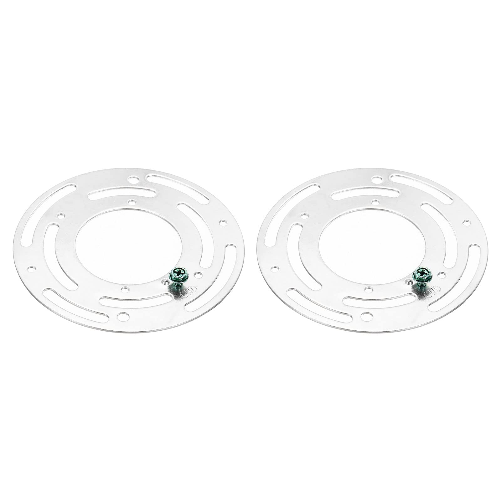 PATIKIL 4" Light Fixture Mounting Bracket, 2 Pack Light Crossbar Round Ceiling Fan Mount Plate Universal with Ground Screws for Chandelier Lamp, Silver