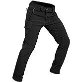 Wespornow Men's-Fleece-Lined-Hiking-Pants Water-Resistance-Snow-Ski-Pants Softshell Snowboarding Pants for Winter, Outdoor