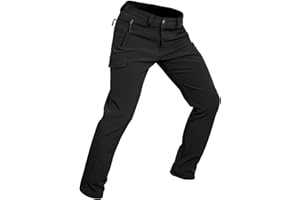 Wespornow Men's-Fleece-Lined-Hiking-Pants Water-Resistance-Snow-Ski-Pants Softshell Snowboarding Pants for Winter, Outdoor
