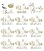 Bachelorettesy Wedding Temporary Tattoos 6 Sheets Bride Bachelorette Stickers 100+ Metallic Gold Tattoos for Bridal Party, Bachelorette Trip, Bridal Shower Party Decorations, Party Favors (Summer)