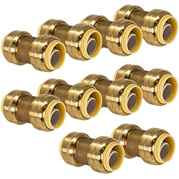 PROCURU 1/2-Inch PushFit Coupling - Push-to-Connect Plumbing Fitting for Copper, PEX, CPVC, Lead Free Certified (0.5 Inch (1/2