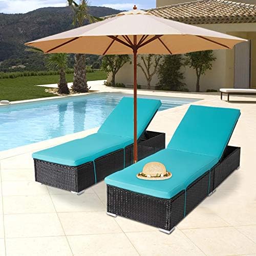 kinbor Lounge Chairs for Outside Chaise Lounge Outdoor Set of 2
