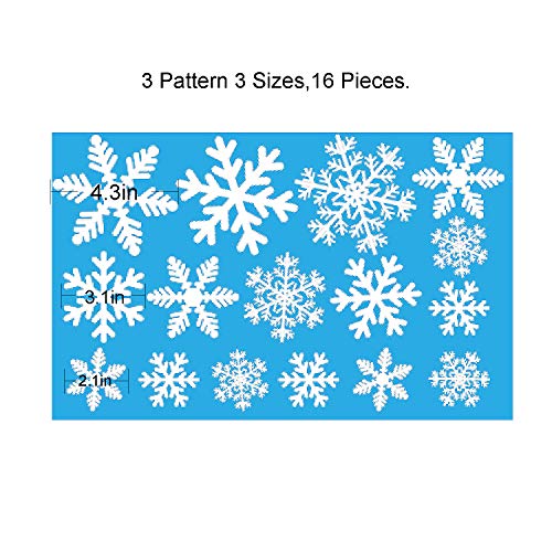Tifeson White Snowflakes Window Clings Static Decal Stickers - Xmas Holiday Christmas Clings Window Stickers - Removable Winter Ornaments Decorations (6 Sheets) - Thumbnail 3