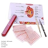 Yiphates 600 Counts Ear Seed Kit, 1Pcs Probe, 1Pcs Acupuncture Chart, 1Pcs Tweezers