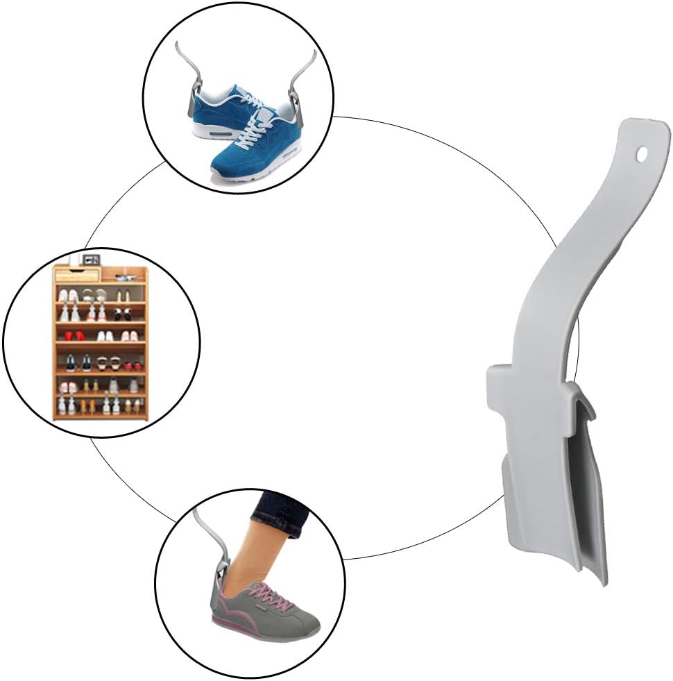 4 Pack Lazy Shoe Helper,Portable Sock Slider,Handled Shoe Horn Shoe Lifting Helper Easy on Easy Off Handled Shoe Horn,Shoe Lifting Helper for Seniors Elderly Disabled One Size Fits for All Shoe: Health & Personal Care