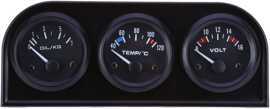 DAMAIFENG Car Auto Triple Gauge Kit 52MM Voltmeter Water Temperature Oil Pressure Sensor Triple Kit 3 in 1