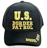 US Border Patrol Mobile Law Enforcement Arm Uniform Style Baseball Cap Hat Black w/outline of the USA, (Black)