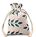 Meta-U Burlap Bags With Drawstring- Storage Bag- Sachets Bag- Gift Pouch For Party | Wedding-12pcs (13×17cm(5.2×6.8 inch), leaf)