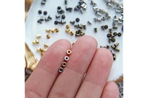 PEACHCOR 1mm(Inner Diameter) Tiny Eyelet, in 4 Colors, for Doll Clothes and Shoes Making, Mini Craft Supply, 20 PCS (Silver)