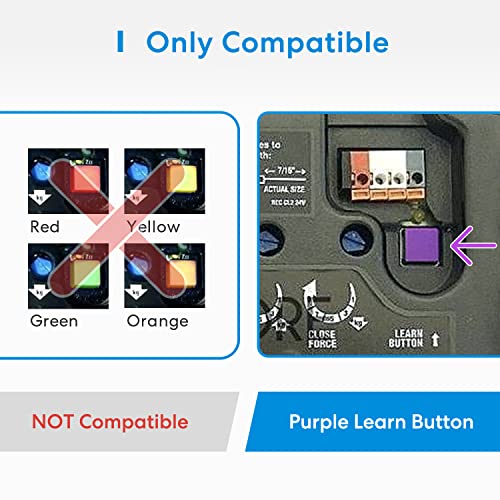 Garage Door Opener Remote, Purple Learn Button Compatible with