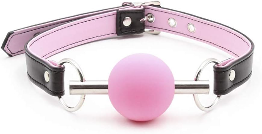 KIMMAO PU Collar Female Dog Slave Bone Mouthpiece Metal Prevents Screaming Leather mouthplugs The Collar Suitable for Leather for Stage Props, Halloween Games and Other Activities (Pink)