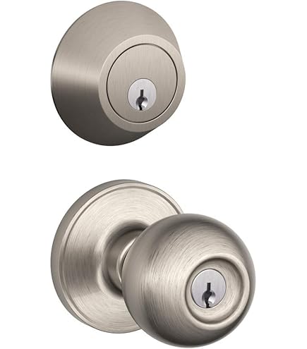 Single Cylinder Deadbolt and Keyed Entry Corona Knob in
