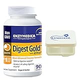 Enzymedica - Digest Gold with ATPro, High Potency Enzymes for Optimal Digestive Support, 90 Capsules and Includes a Lumintrail Pill Case