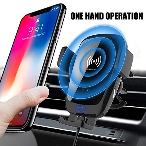 GIN FOXI Fast Wireless Car Charger Mount,Auto Clamping Wireless Car Charger Holder,10W Compatible with Samsung Galaxy S10 /S10+/S9 /S9+/S8 /S8+,7.5W Compatible with iPhone Xs/Max/X/XR/8/8 Plus ect,