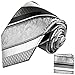 Silver and Black Silk Tie and Pocket Square Paul Malone Red Line