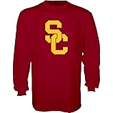 Blue 84 Men's USC Trojans Long Sleeve T Shirt Team Color Icon, Cardinal, Large