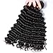 BLACKMOON HAIR Brazilian Virgin Hair Deep Wave Bundles Unprocessed Virgin Remy Human Hair Extension Deep Curly Hair Weave Natural Color