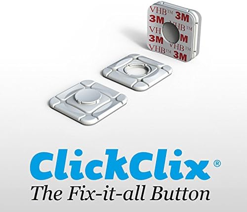 8 ClickClix Adhesive fasteners - US Patent system (White)