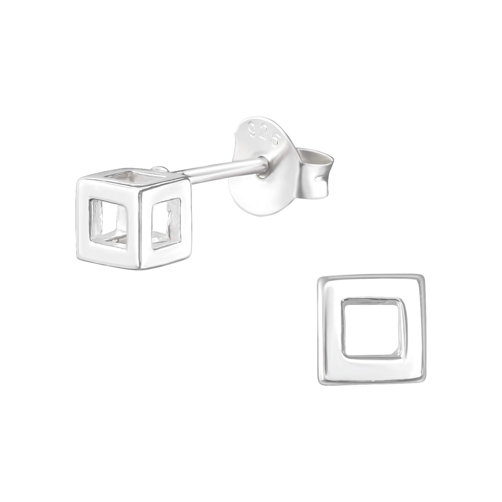 925 Sterling Silver Women 925 Sterling Silver Tiny Cube Stud Earrings for Women & Girls – Everyday Jewellery Gift Boxed