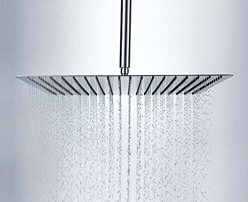 Ducha de Teto Inox Square Slim 30x30cm - Com Braço de Teto - Premierdecor