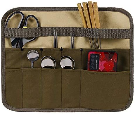 Nimennowアウトドア 食器ハンギングバッグ 調味料入れ収納袋 クッキングツール 食器収納バッグ ツールロールポーチ 工具袋 キャンプ 折りたたみ 調理器具 保管バッグ