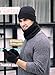 T-wilker 3 Pieces Knitted Hat Set Winter Thick Warm Snug Knit Hat + Scarf + Touch Screen Gloves for Men Womens (Black)