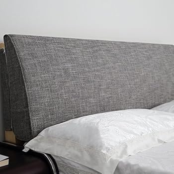 VERCART Large Filled Headboard Sponge Upholstery Bedside Backrest Support Wedge Reading Pillow Cushion with Removable and Washable Cover Grey 59x4x19inch