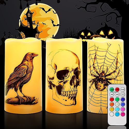 Homemory Halloween Waterproof Flameless LED Pillar